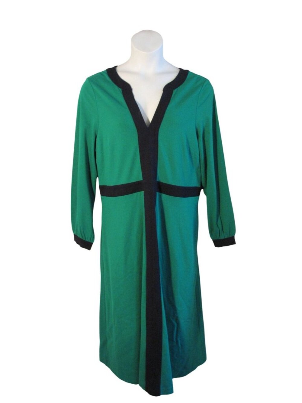 Boden US 16 18 UK 20 Green Navy Blue Knit Dress POCKETS